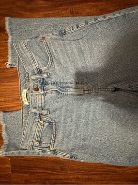 Madewell Light Blue High-Rise Raw Hem Jeans